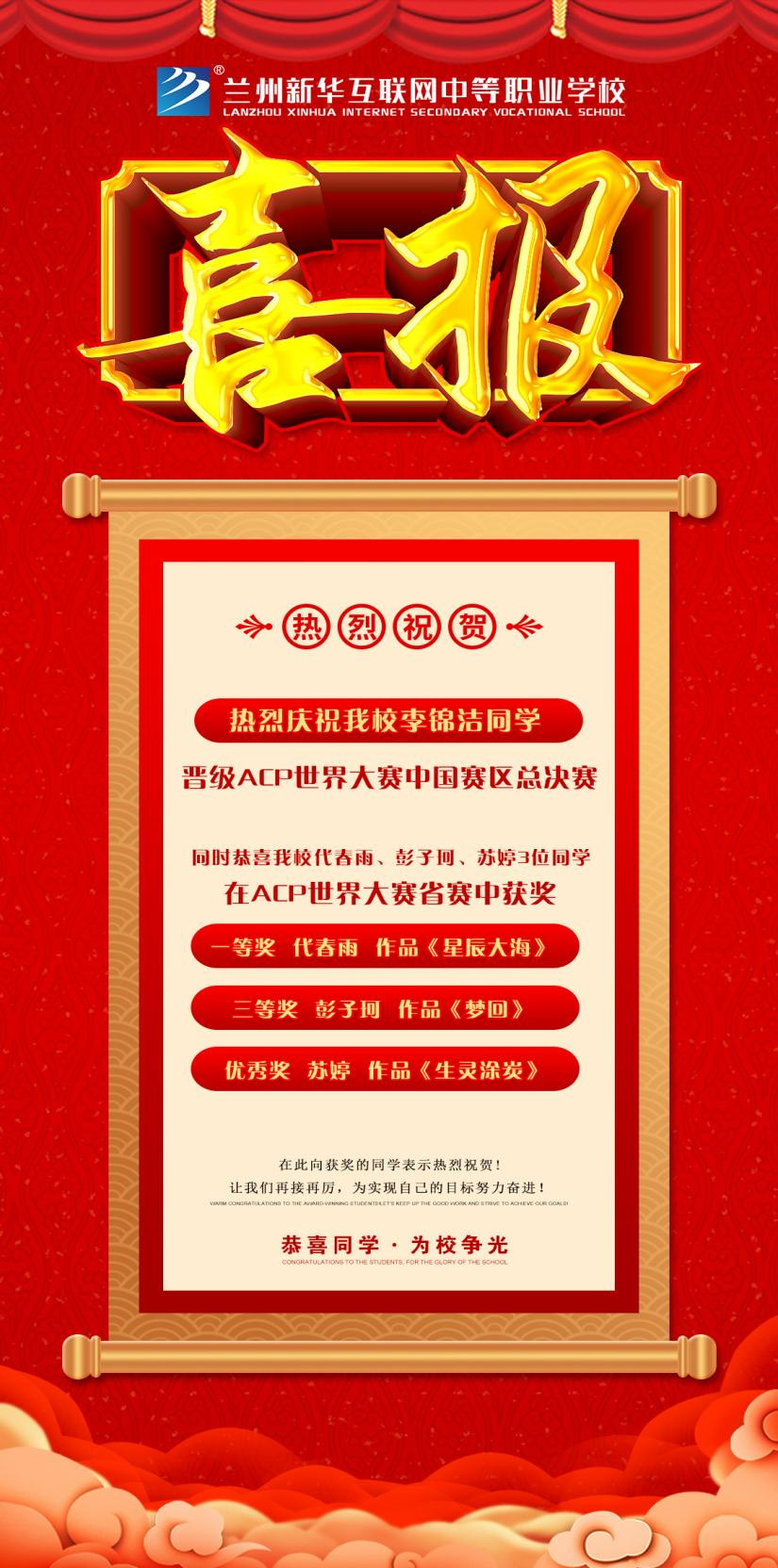 喜报！恭喜兰州新华学子在ACP世界大赛中获得优异成绩