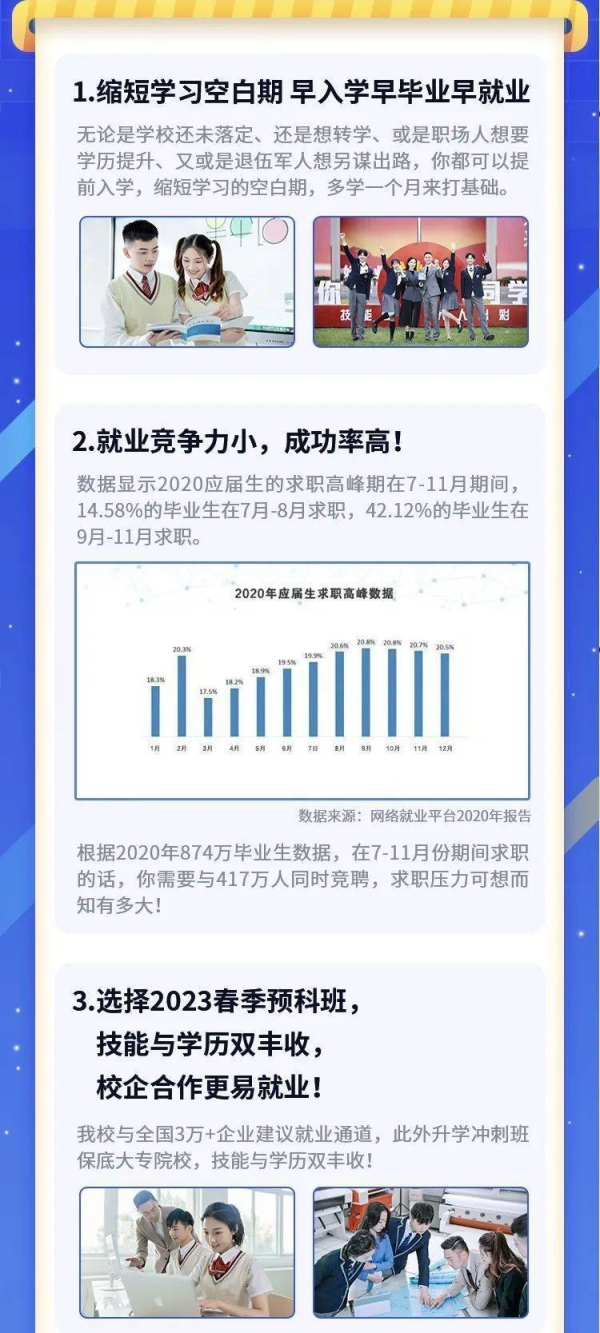 2023春季预科班，学历技能双丰收，校企合作更易就业！